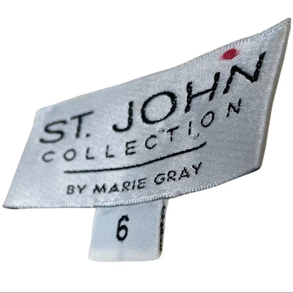 ST. JOHN by Marie Grey Santana Knit VINTAGE matching outfit sz 6! Skirt & button - Picture 3 of 11